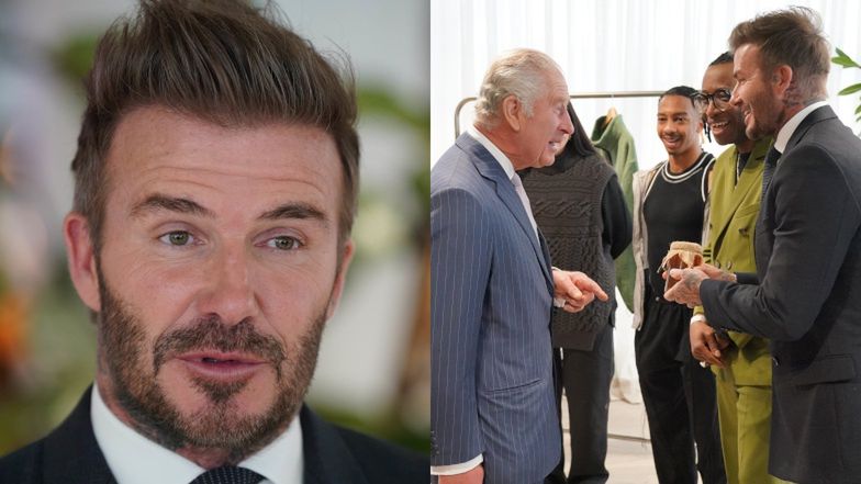 David Beckham i król Karol III na gali wręczenia Queen Elizabeth II Award for British Design.