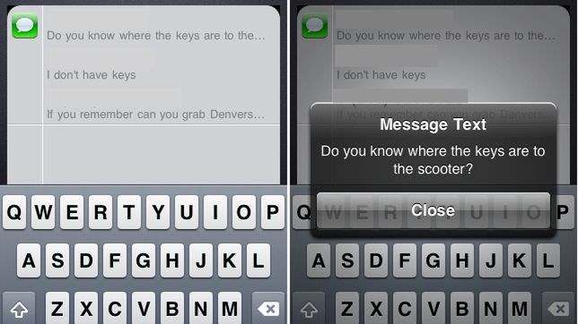 SpotLight przeszukuje również skrzynkę SMS 1