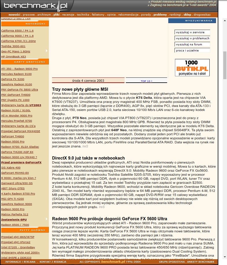 benchmark 2003