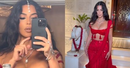 Kim Kardashian i jej ŚCIŚNIĘTY BIUST gotowi na wesele syna najbogatszego człowieka Azji. Nie przyćmi panny młodej? (ZDJĘCIA)