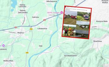 Ciągnik wpadł do Dunajca. Trwają poszukiwania kierowcy