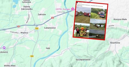 Ciągnik wpadł do Dunajca. Trwają poszukiwania kierowcy
