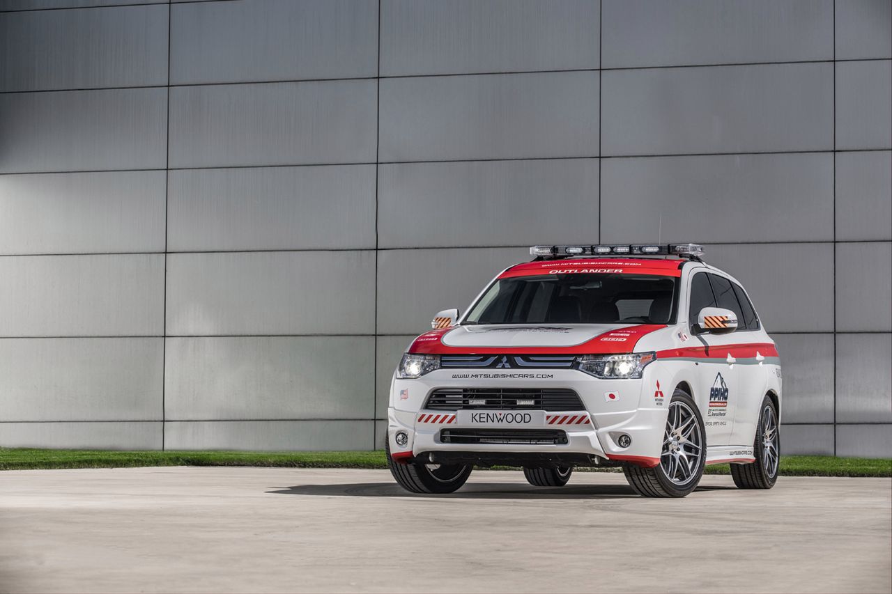 The completely redesigned 2014 Mitsubishi Outlander crossover will be the âOfficial Safety Vehicleâ for the 91st running of the Pikes Peak International Hill Climb (PPIHC) to be held on June 30, 2013. The legendary Mitsubishi Lancer Evolution high-performance sports sedan will also join the dynamic new 2014 Mitsubishi Outlander crossover as a supplemental safety vehicle.