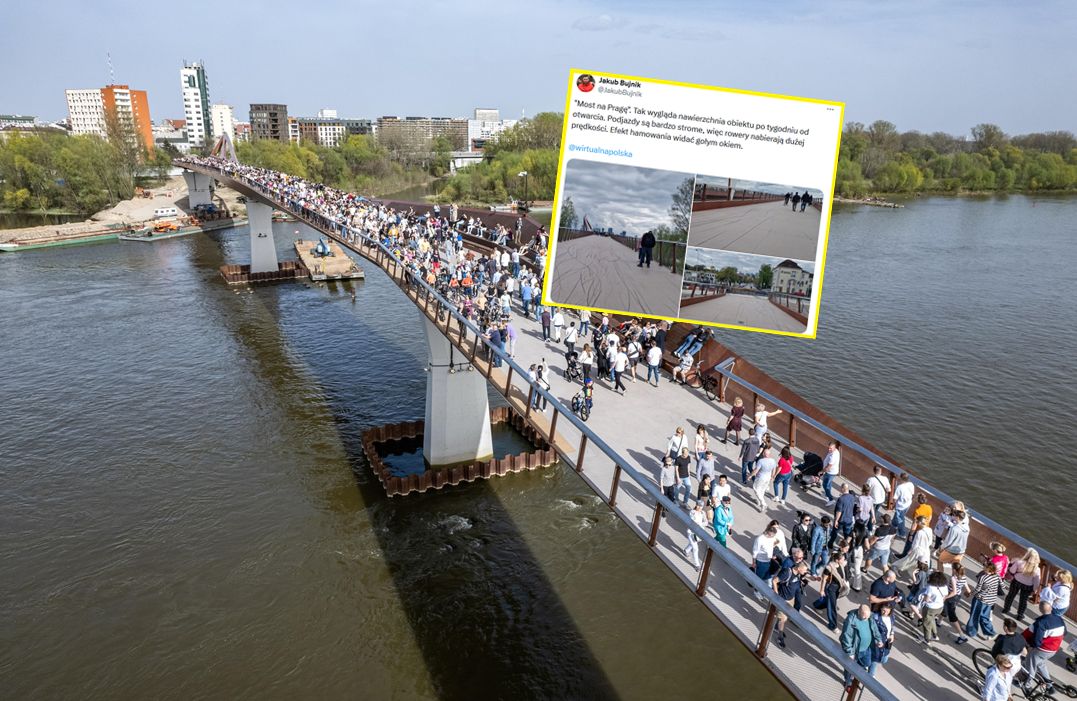 Tak wygląda nowa kładka w Warszawie. "Po tygodniu od otwarcia"