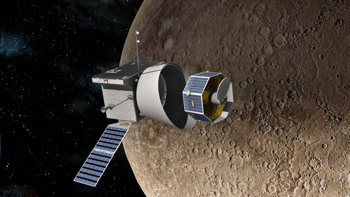 Makieta sondy BepiColombo, która wkrótce, po ośmiu latach  