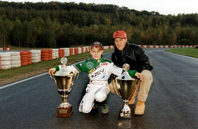 Michael Schumacher i młody Sebastian Vettel