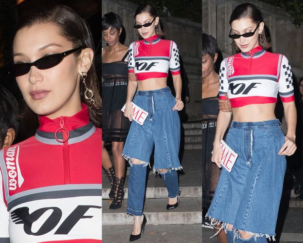 Bella Hadid lansuje modę na oderwane (?) nogawki