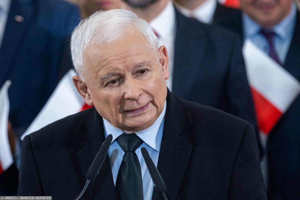 Jarosław Kaczyński podczas konwencji PiS