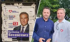 Zakrył klepsydry wyborczym plakatem. Skandal w Olkuszu