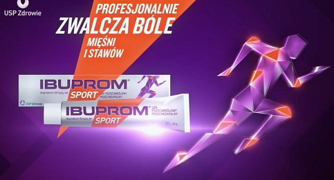 Ibuprom Sport w reklamach „profesjonalnie zwalcza bóle mięśni i stawów” (wideo)