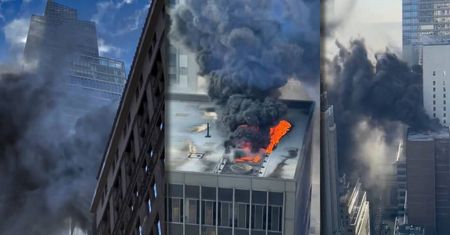 Kłęby dymu na Manhattanie. Płonął wieżowiec w Nowym Jorku