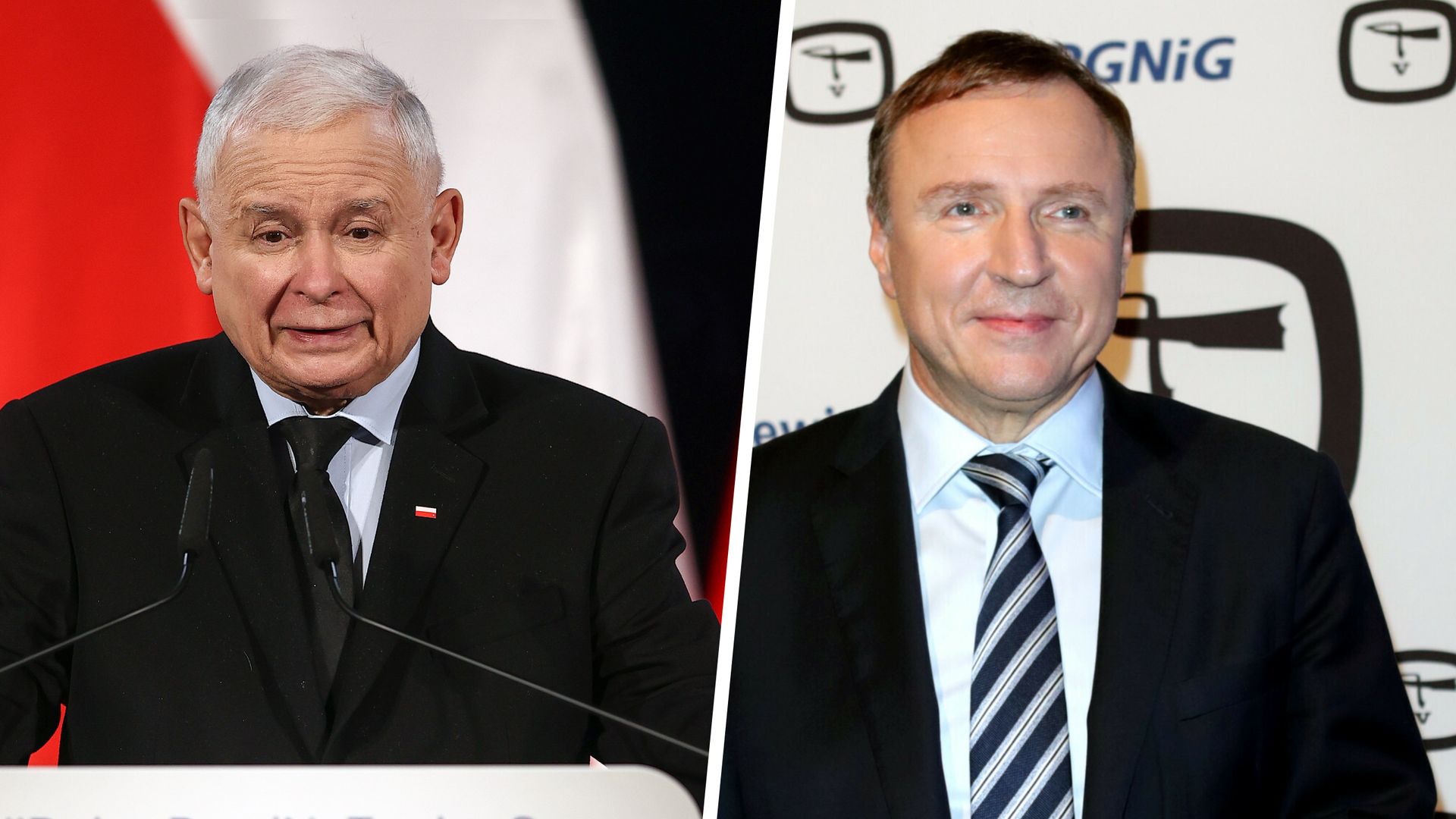 Jarosław Kaczyński (z lewej) i Jacek Kurski (z prawej)