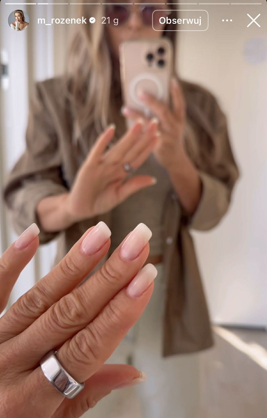 Rozenek-Majdan już nosi milky rose nails