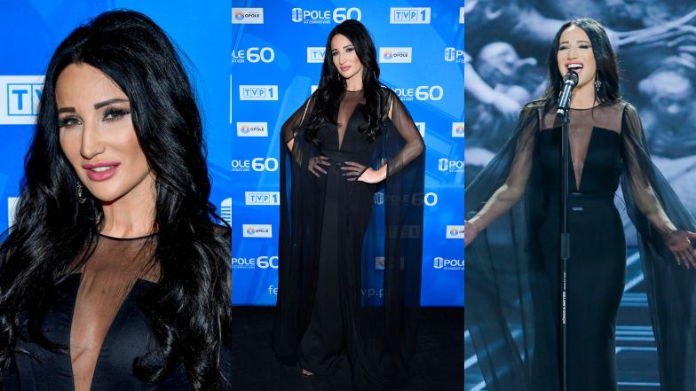 Opole 2023. Justyna Steczkowska pozuje na koncercie finałowym