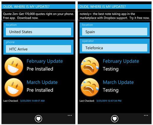 Dude, where is my update? - szybkie sprawdzanie stanu aktualizacji WP7 1