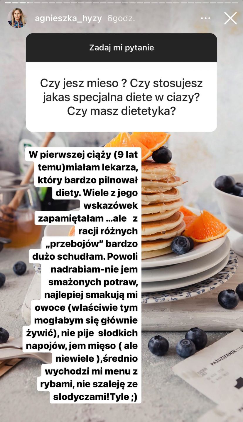 Agnieszka Hyży o diecie w ciąży