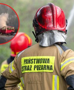 Szybka akcja strażaków. Na stacji benzynowej zapalił się bus