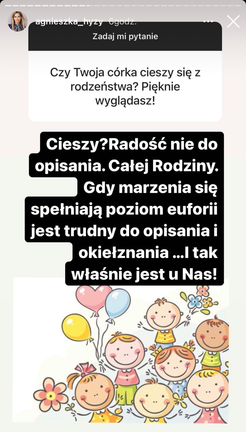 Agnieszka Hyży o reakcji córki na ciążę