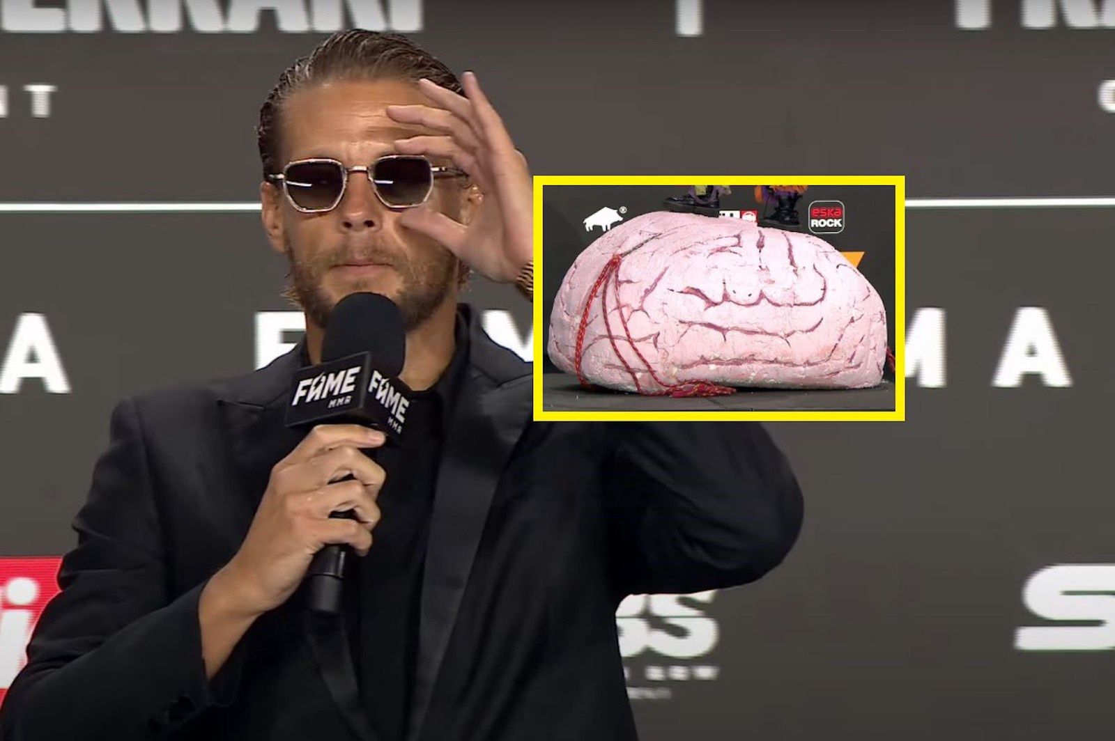 Fabijański zaprosił na scenę... mózg. Absurdalna scena w Fame MMA
