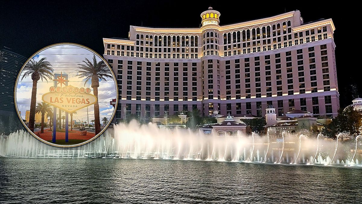 Las Vegas, słynne fontanny i znak