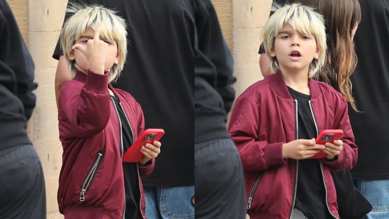 Ośmioletni syn Kourtney Kardashian pozdrawia paparazzi ŚRODKOWYM PALCEM (ZDJĘCIA)