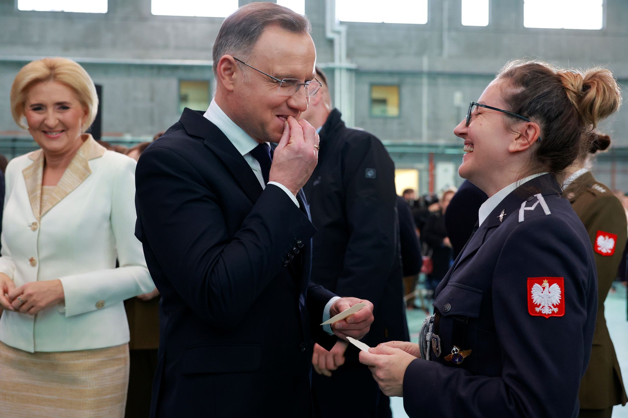 Agata Duda na spotkaniu wigilijnym z mundurowymi
