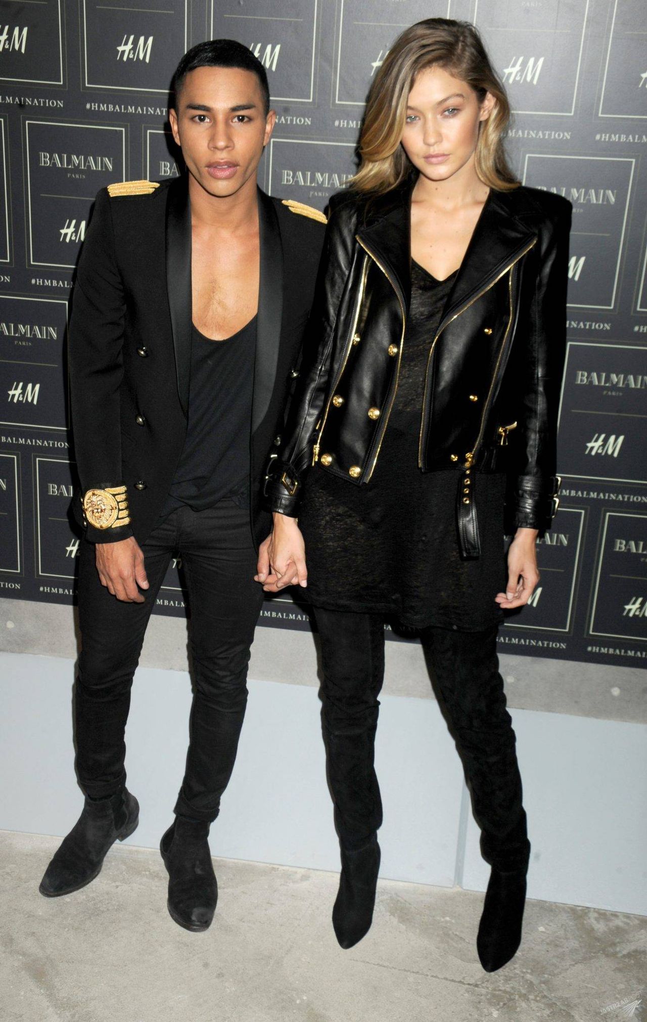 Olivier Rousteing i Gigi Hadid, pokaz kolekcji Balmain x H&M (fot. ONS)