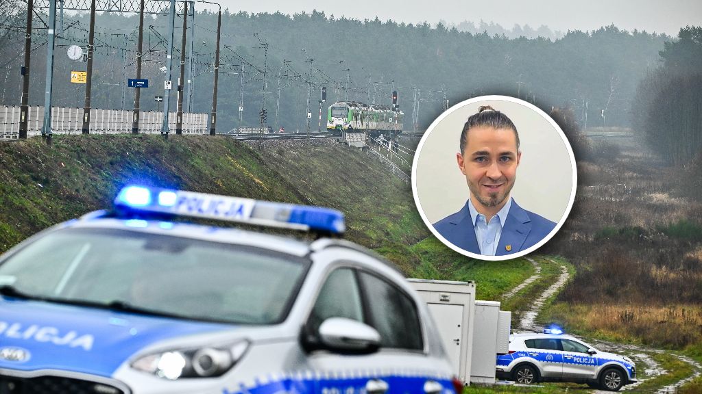 Służby na miejscu dywersji. W kółku Michał Litwin