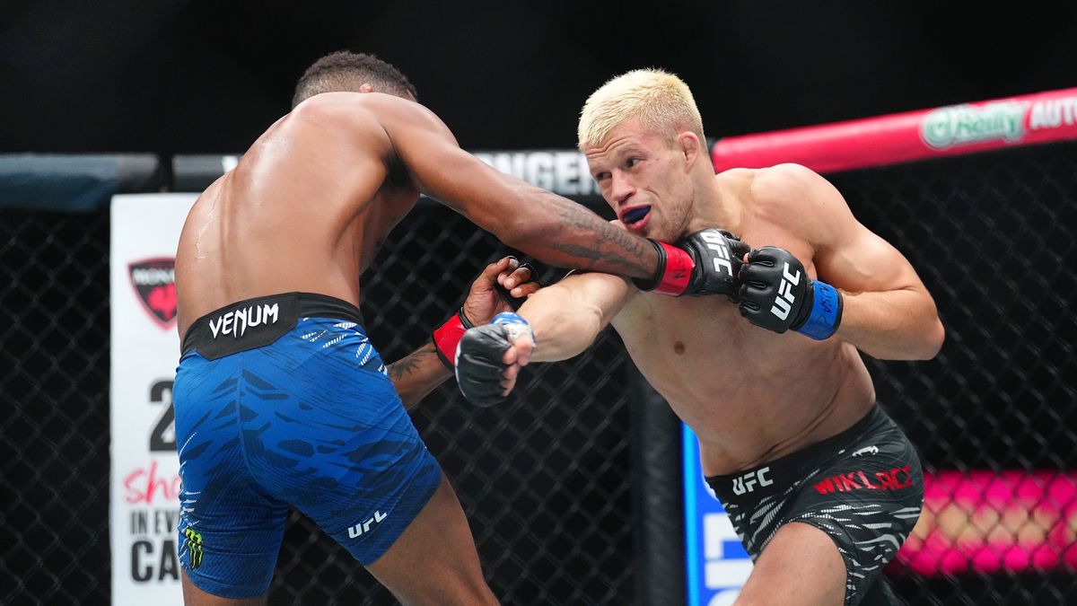 Getty Images / Chris Unger/Zuffa LLC / Jakub Wikłacz podczas debiutu w UFC