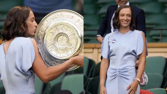 Iga Świątek w sukience od Victorii Beckham daje buziaka trofeum. Na nadgarstku miała zegarek za 140 TYSIĘCY ZŁOTYCH