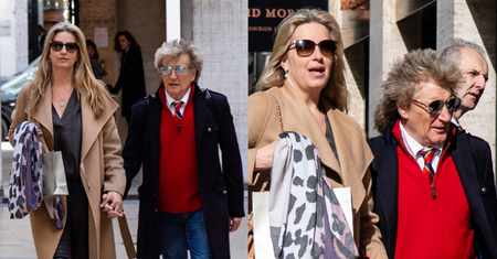 Romantyczny Rod Stewart przemierza ulice Paryża w towarzystwie żony młodszej o 27 lat (FOTO)