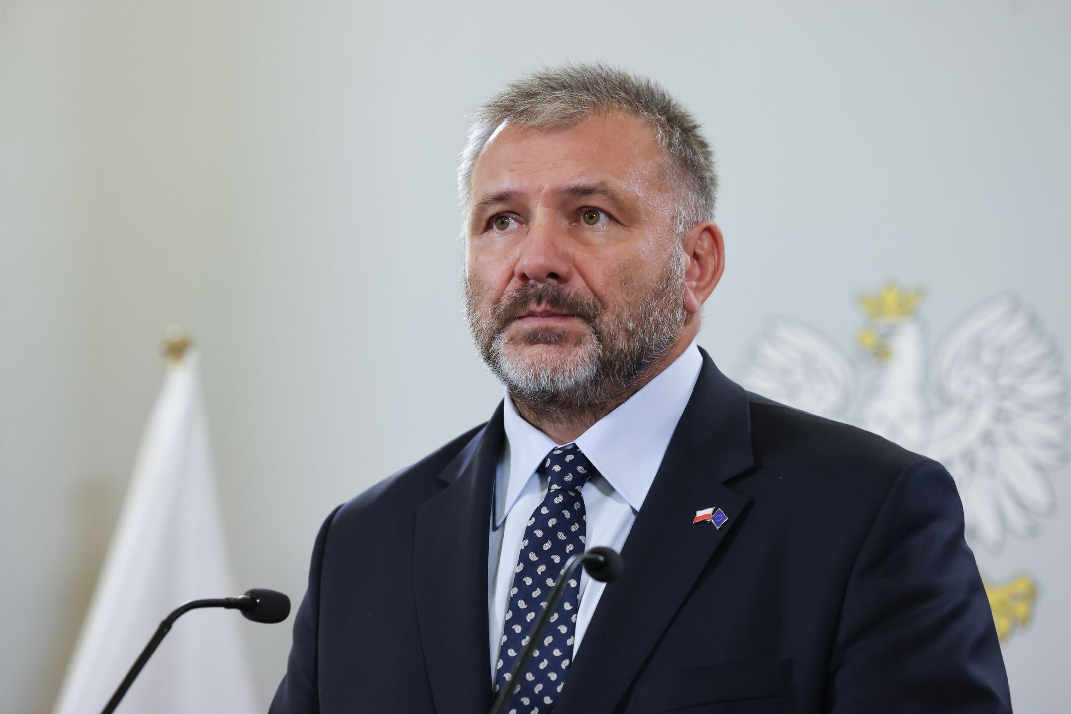 Warszawa, 31.07.2025. Minister sprawiedliwości Waldemar Żurek na konferencji prasowej w Ministerstwie Sprawiedliwości w Warszawie, 31 bm. (ad) PAP/Albert Zawada