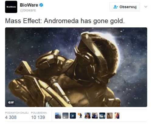 Mass Effect: Andromeda gold