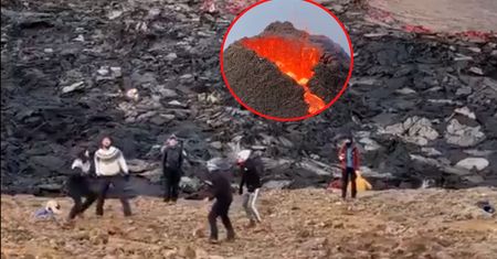 Za plecami szalał gorący wulkan, a oni?! To wideo po prostu trzeba zobaczyć