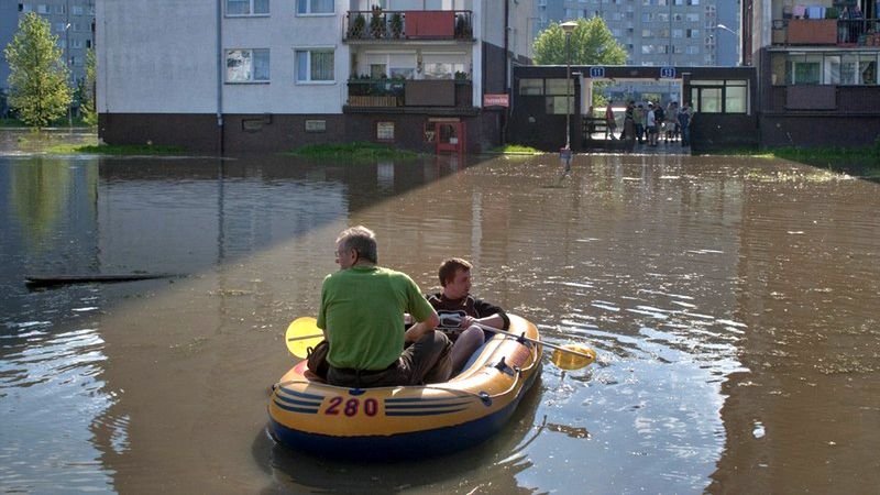 Powódź na wrocławskim osiedlu Kozanów