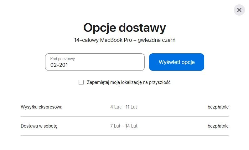 Laptopy Apple z opóźnioną dostawą