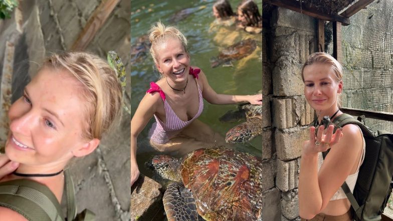 Nieustraszona Edyta Pazura integruje się z żółwiami