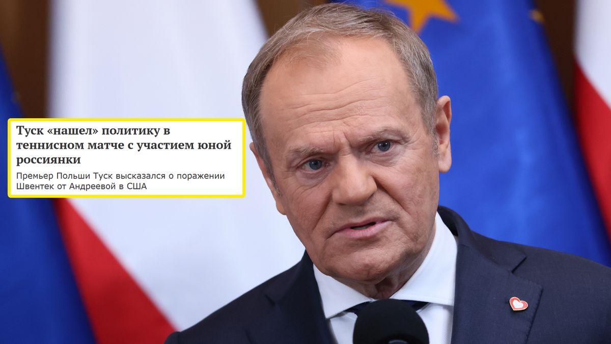 PAP / Leszek Szymański/mk.ru / Donald Tusk i nagłówek mk.ru