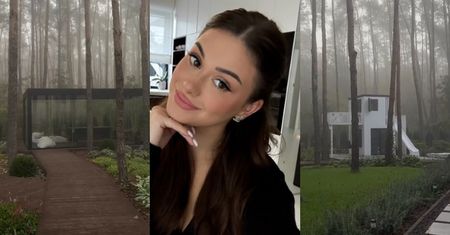 Sylwia Przybysz pokazała spowity mgłą gigantyczny ogród: przeszklona pergola, zjeżdżalnia dla dzieci i drewniane ścieżki