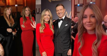 "Lady in red" Małgorzata Rozenek śle uśmiechy i gawędzi z ważnymi gośćmi na gali Wektory 2024