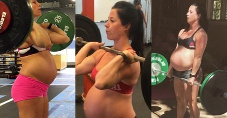 Trenerka fitness podnosi ciężary w 38. tygodniu ciąży!