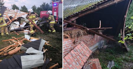 Trąba powietrzna w Świętokrzyskiem. Uszkodzone budynki i samochody