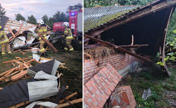 Trąba powietrzna w Świętokrzyskiem. Uszkodzone budynki i samochody