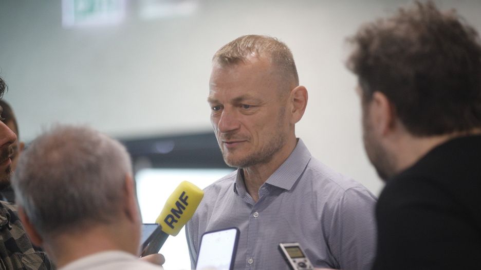 Bogdan Zając na konferencji prasowej przed Ronaldinho Show