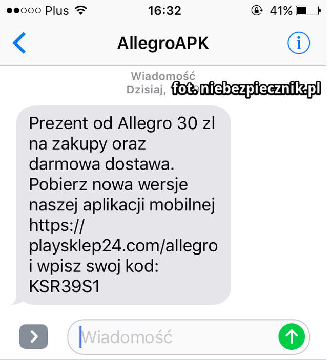 Oszuści znów podszywają się pod Allegro, fot. Niebezpiecznik.