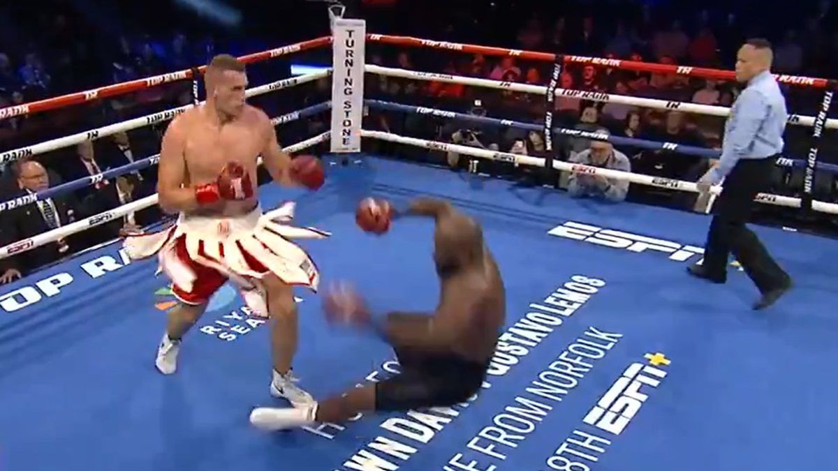  / Damian Knyba brutalnie nokautuje Richarda Larteya