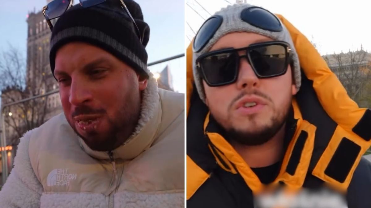 Książulo i Wojtek na jarmarku świątecznym w Warszawie 