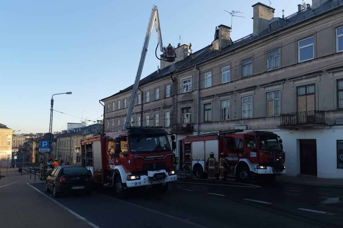 Pożar kamienicy przy ul. Lubartowskiej w Lublinie