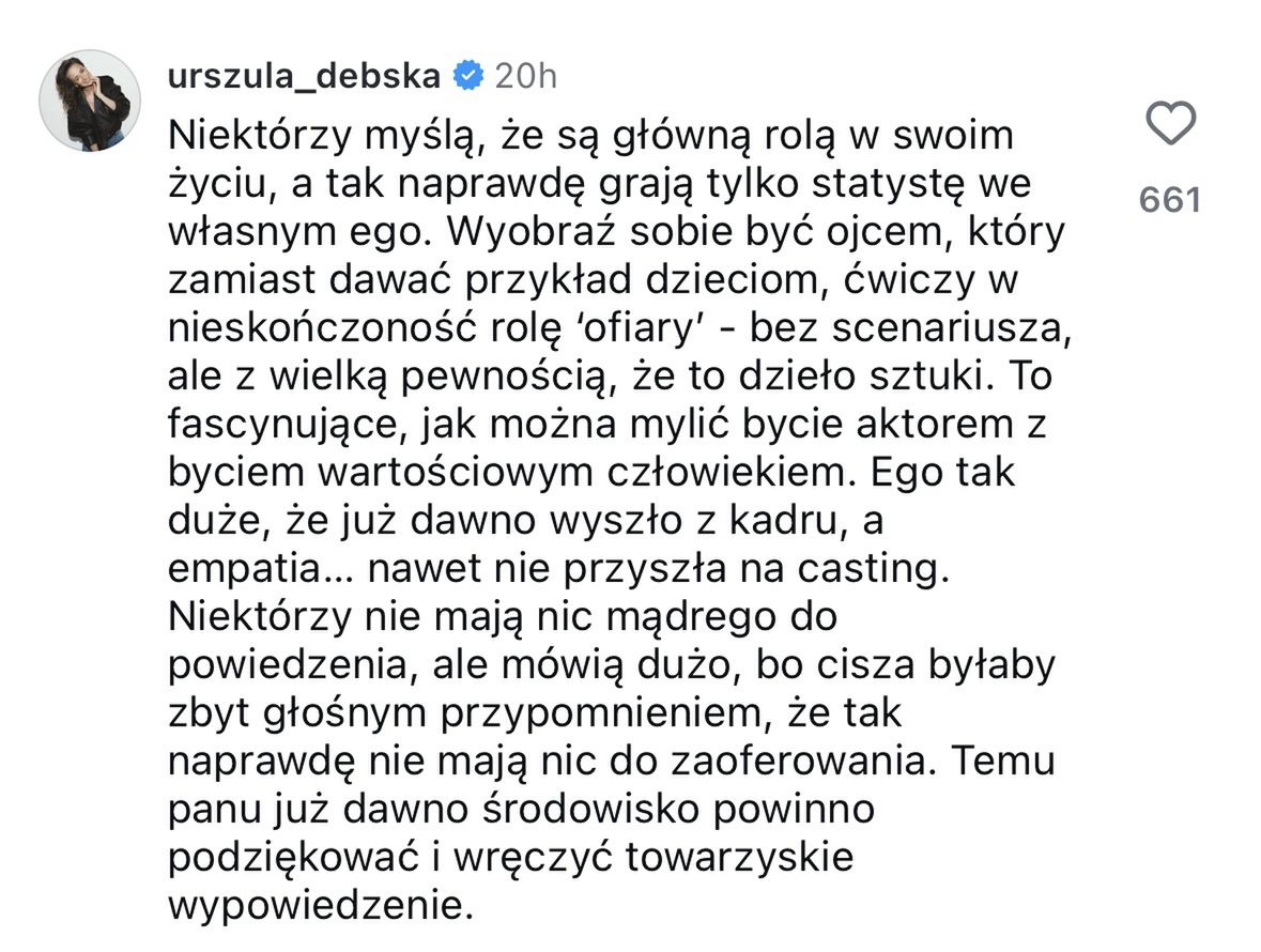 Urszula Dębska krytykuje Mikołaja Krawczyka