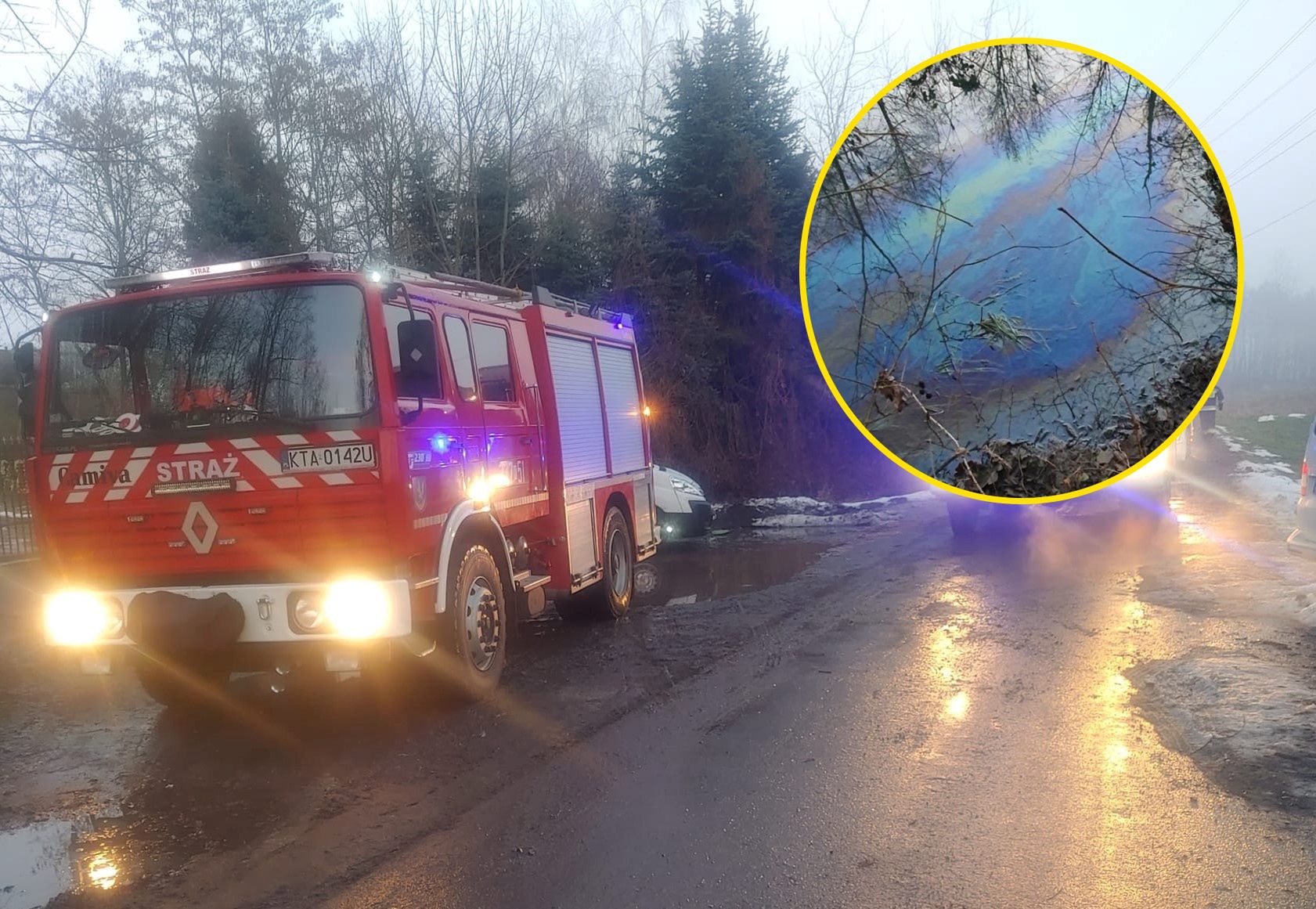 Substancja ropopochodna pojawiła się na potoku pod Tarnowem 